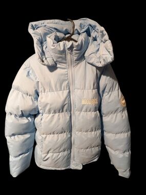 Baby Blue Hoodrich Puffer sz small men's